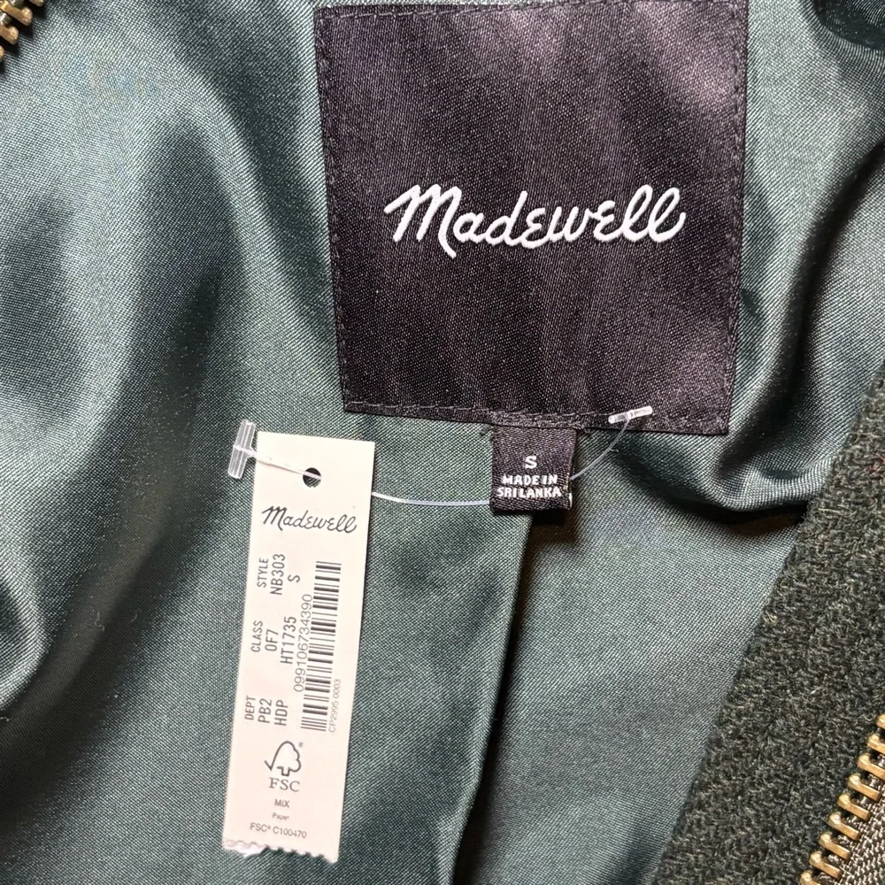 Madewell Lynnford Coat Wool Cashmere Forest Green Small New FLAWED